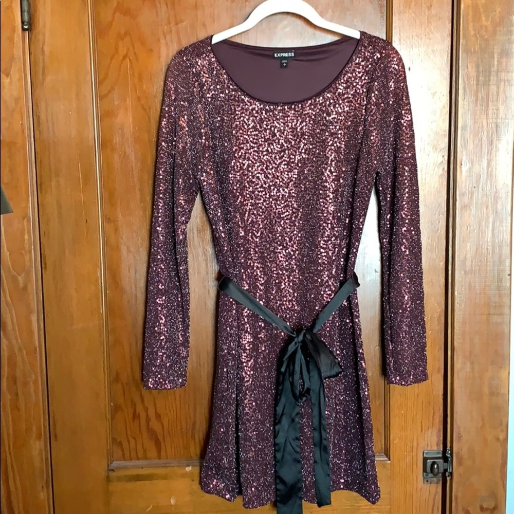 Express Sequin Holiday Dress